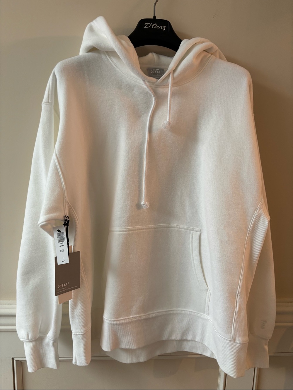 Aritzia Tna - CozyAF White Hoodie NWT